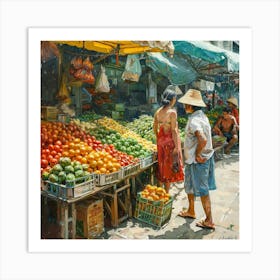 Vietnam Fruit Market 3 Art Print