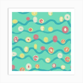 Waves, donuts and circles 1 Art Print