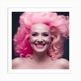 Pink Haired Woman Art Print