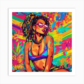 Young Girl With Dreadlocks Art Print