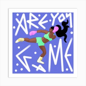 Kickboxing Girl Square Art Print
