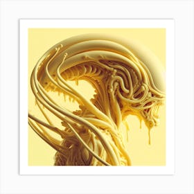 Alien Portrait Yellow 4 Art Print