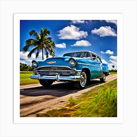 Classic Car On The Road 3 Art Print