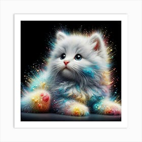 Colorful Kitten 1 Art Print