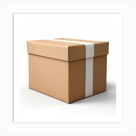 Mock Up Blank Box Parcel Cardboard Customizable Template Unprinted Clean Simple Minimalis (29) Art Print