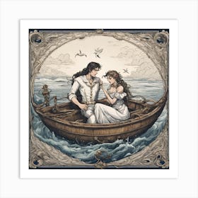 Couple In A Boat Art Print