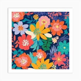 tropical floral matisse pattern 2 Art Print