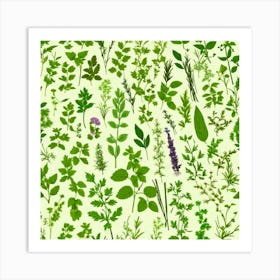 Seamless Pattern Of Herbs 9 Art Print