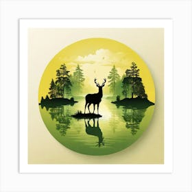 Deer silhouette 5 Art Print