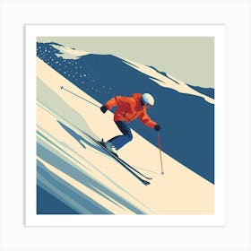 Skier On Skis Art Print