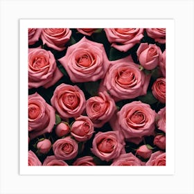 Pink Roses Background 1 Art Print