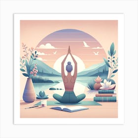 Yoga Woman In Yoga Pose Art Print