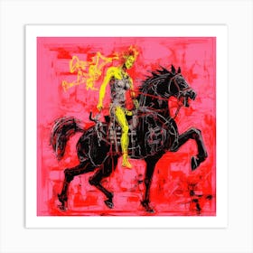 'The Woman On The Horse' Art Print