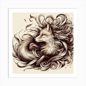 Fox illustration 2 Art Print