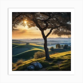 Sunset In Tuscany 5 Art Print