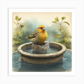 Bird Bath Art Print