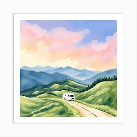 Rv On The Road Art Print