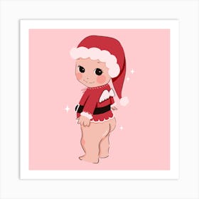 Santa Baby - Cute Kawaii Christmas 2 Art Print