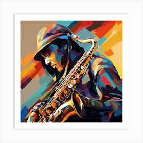Jazz Saxophone Player Art Print