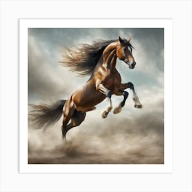 Horse Galloping In The Dust Art Print