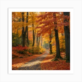 Autumn Forest Path Art Print