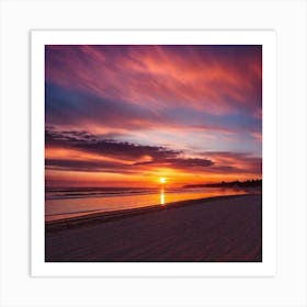 Sunset On The Beach 424 Art Print