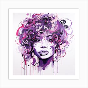 Purple Haired Woman 1 Art Print