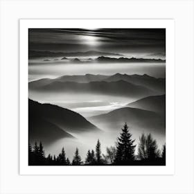 Mist Over The Mountains Art Print