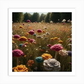 Crocheted Flowers 2 Art Print