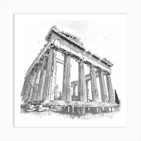 A Temple Of Olympian Zeus In Athens Hand Drawn S 1720009068 2 Art Print