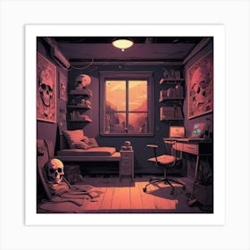 Graphic Design Room Skull Art 3 Art Print