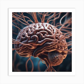 Brain With Nerves 1 Art Print