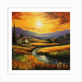 Monet's Italian Dream: Palette Harmony Art Print