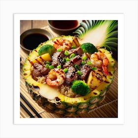 Asian Food In A Pineapple 1 Art Print