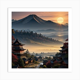 Sunrise In Japan Art Print