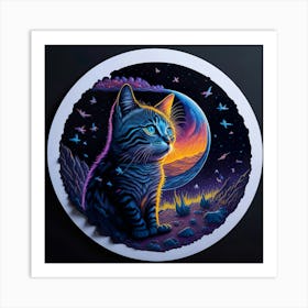 Cat Colored Sky (132) Art Print