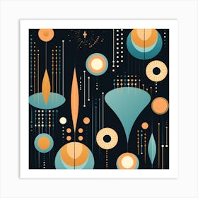 Retro Space Background Art Print