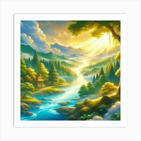 Landscape In The Forest Art Print