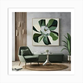 Green Flower 1 Art Print