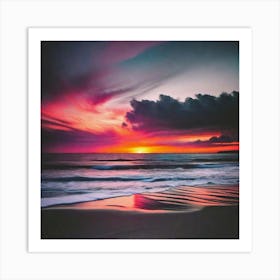 Sunset At The Beach 13 Art Print