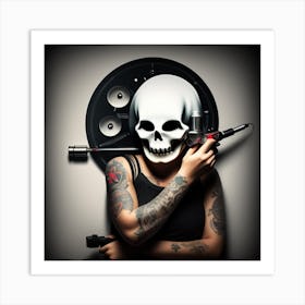 Skull Tattooed Woman Art Print