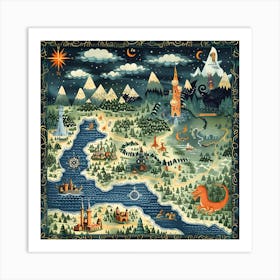 Fantasy Map 3 Art Print