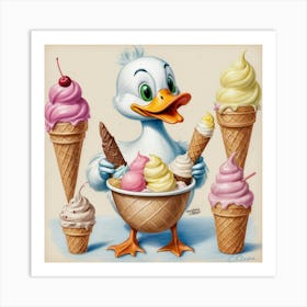 Ice Cream Duck 2 Art Print