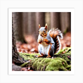 Squirrel In The Forest 122 Art Print