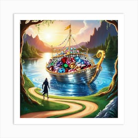 Boat Full Of Jewels Art Print