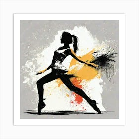 Illustration grunge Dancer 3 Art Print