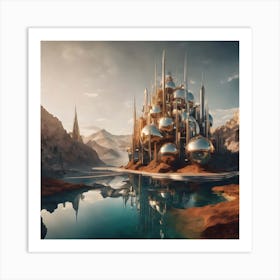 Surreal Landscape Inspired By Dali And Escher 2 Art Print