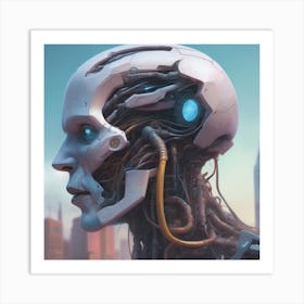 Futuristic Portrait 2 Art Print