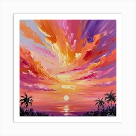 Sunset On The Beach Art Print