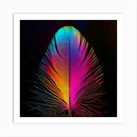 Firefly Vibrant Multicolored Feather With Intricate Gradient Details 15092 (2) Art Print